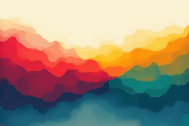 Espectro de colores vibrantes fusionados con formas de onda de sonido.